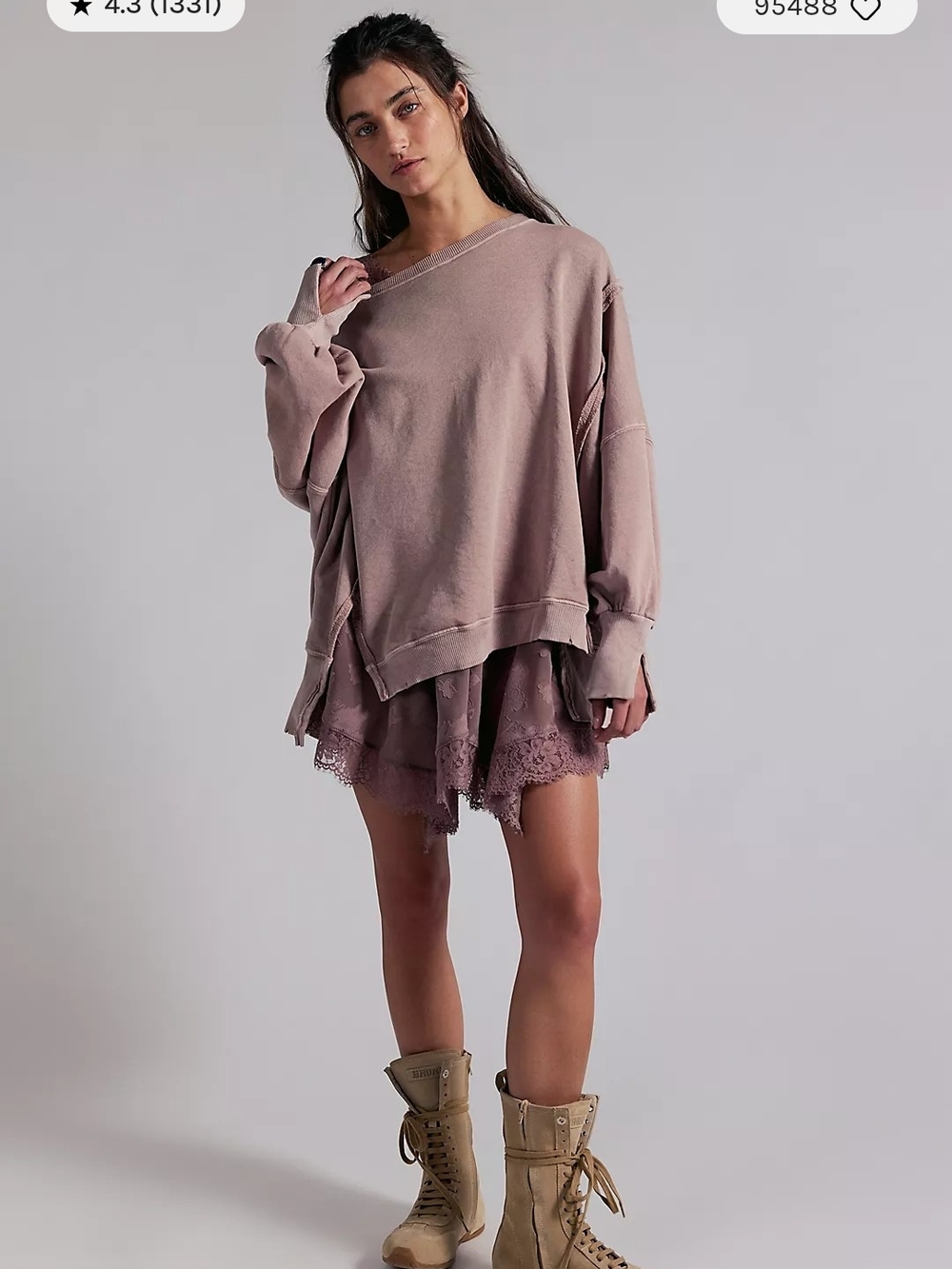 Free People We The Free Camden Sweatshirt Blue Size L Oversized Slouchy